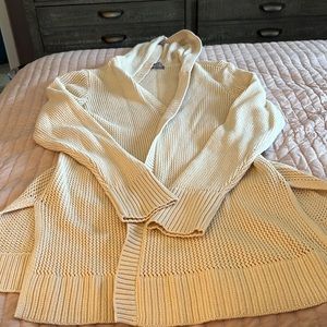 Knit hooded cardigan